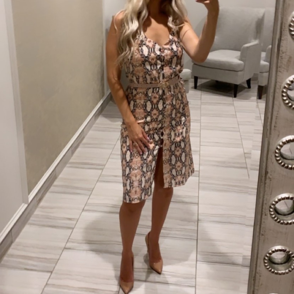 Blush snake print dress